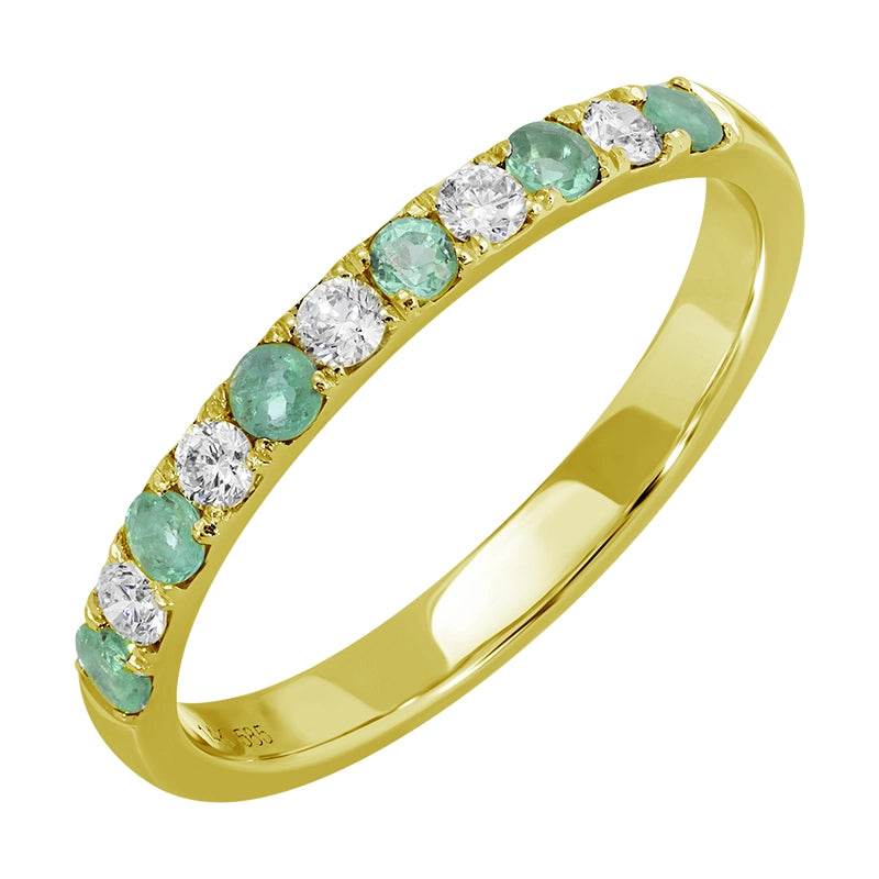 Wedding Bands Wedding Rings in Yellow Gold containing Multi-gemstone, Diamond, Emerald 466615