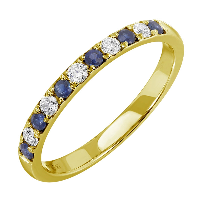Wedding Bands Wedding Rings in Yellow Gold containing Multi-gemstone, Diamond, Sapphire 466616