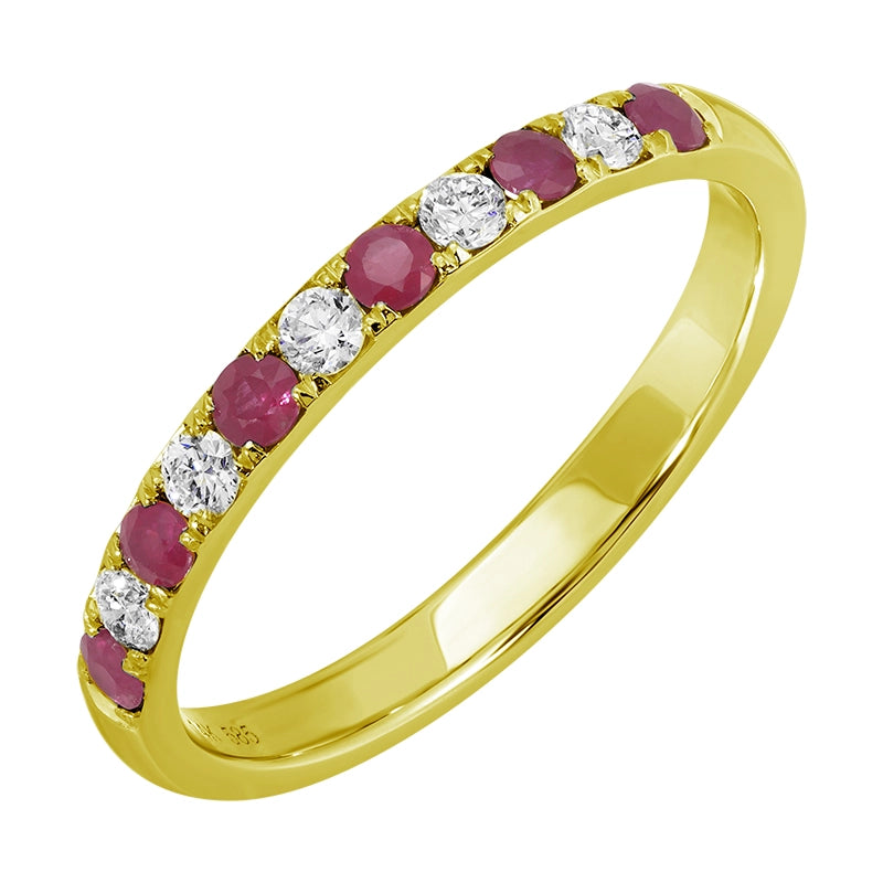 Wedding Bands Wedding Rings in Yellow Gold containing Multi-gemstone, Diamond, Ruby 466617