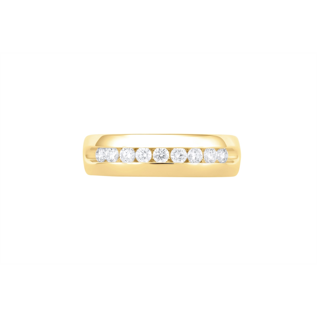Mens Bands Wedding Rings in Yellow Gold containing Diamond 466729