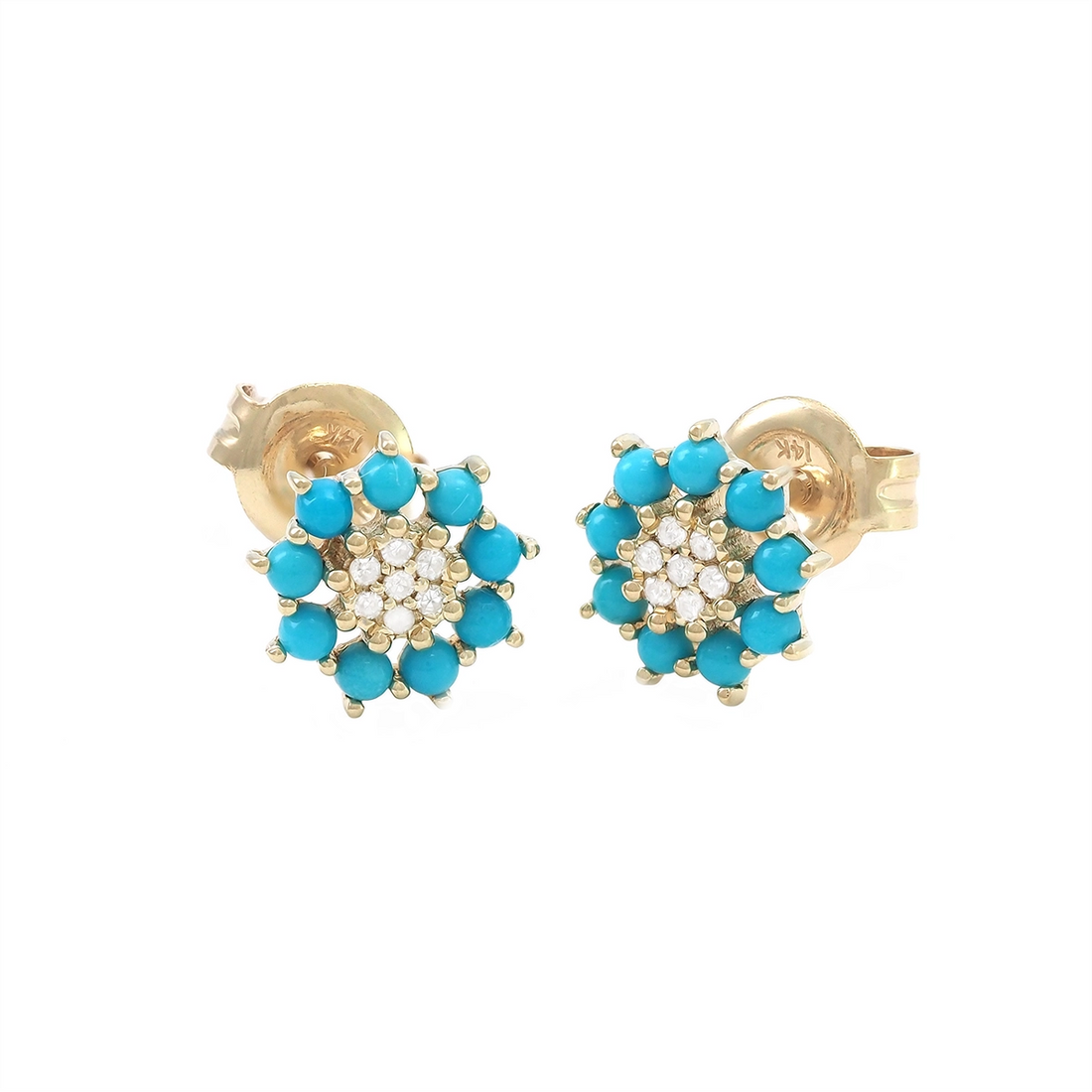 Earrings Earrings in Yellow Gold containing Multi-gemstone, Diamond, Turquoise 466826