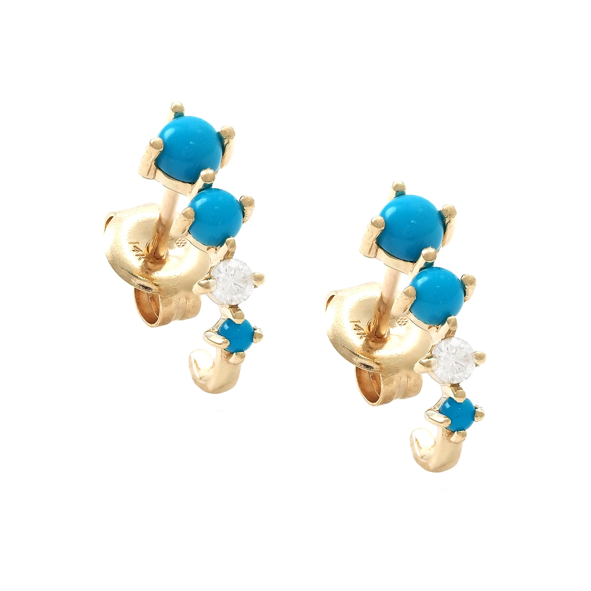 Earrings Earrings in Yellow Gold containing Multi-gemstone, Diamond, Turquoise 466827