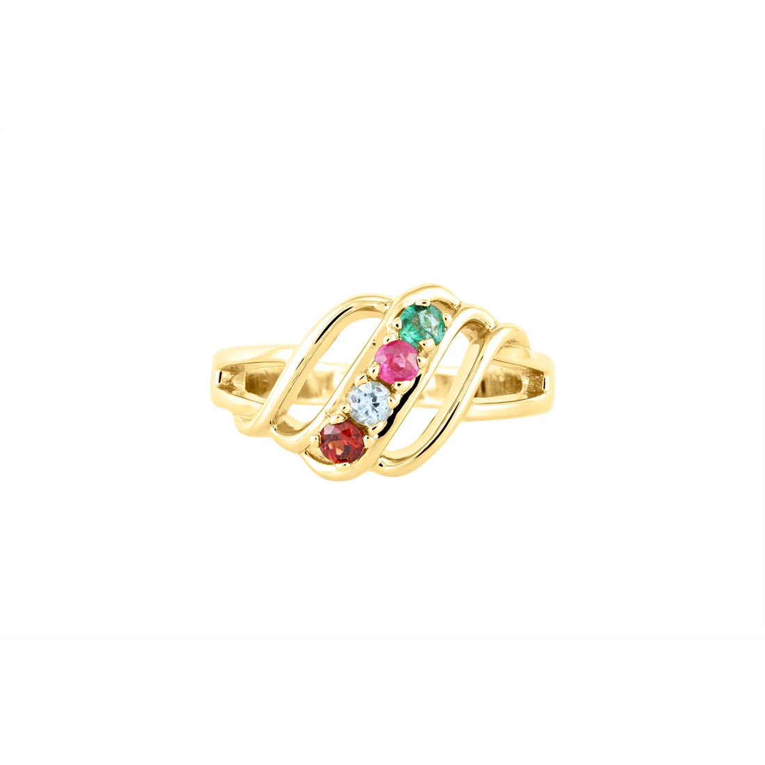 Rings Rings in Yellow Gold containing Blue topaz , Garnet, Multi-gemstone, Emerald, Ruby 10894:42872:P