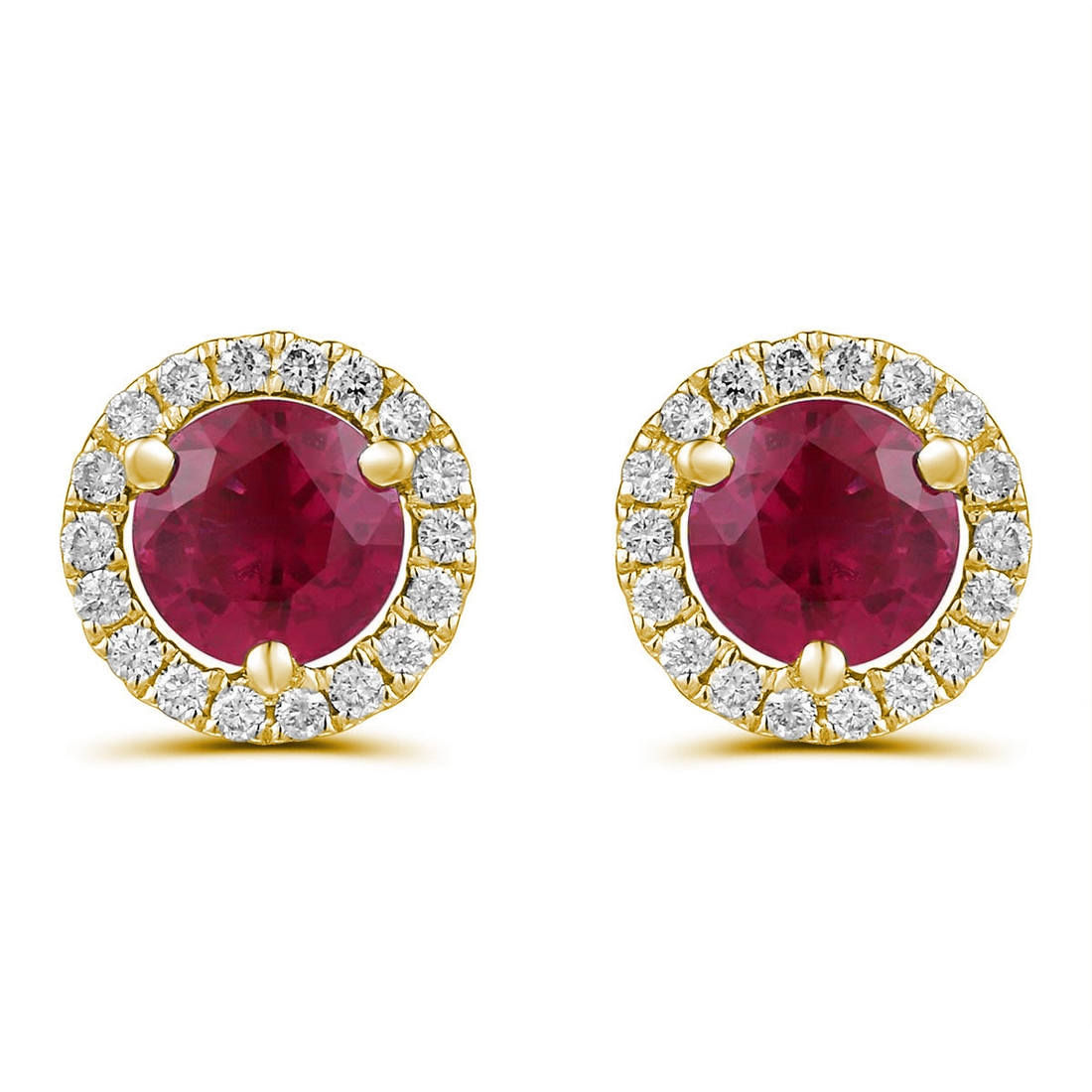 Earrings Earrings in Yellow Gold containing Multi-gemstone, Diamond, Ruby 466968