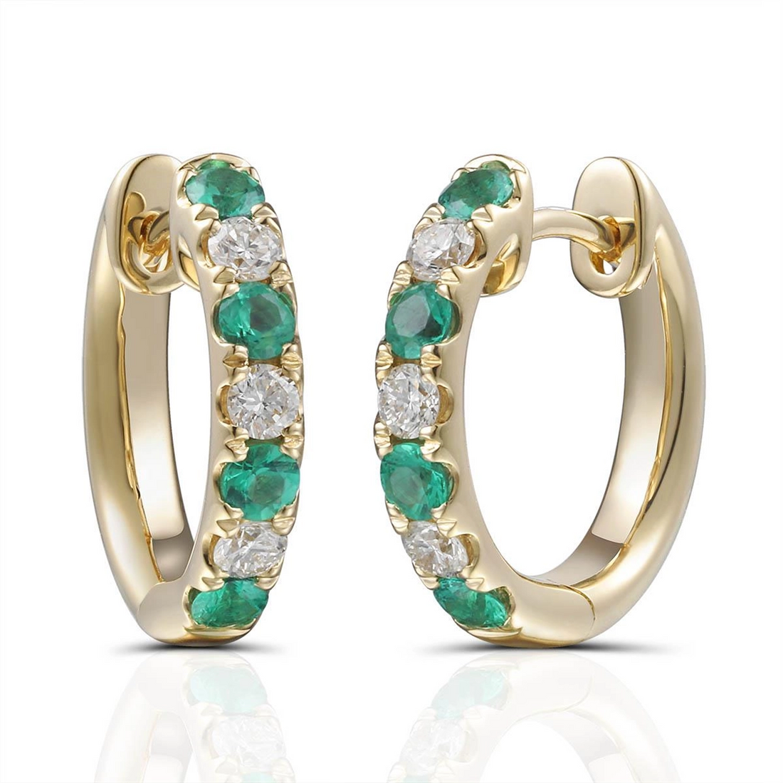 Earrings Earrings in Yellow Gold containing Multi-gemstone, Diamond, Emerald 466992