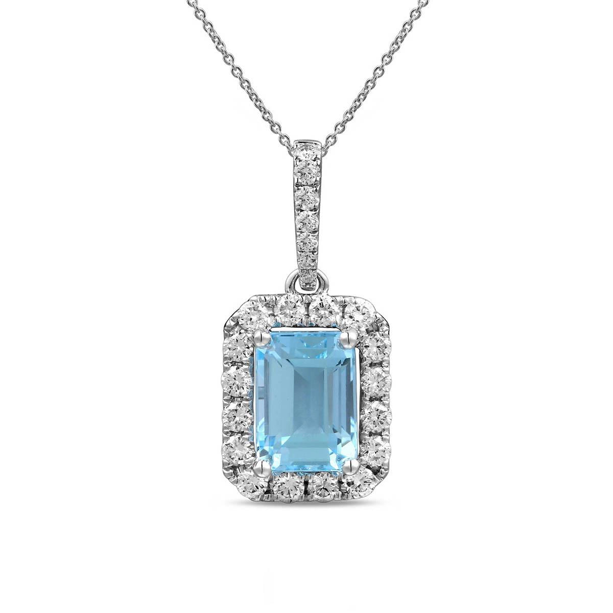 Pendants Pendants in White Gold containing Blue topaz , Multi-gemstone, Diamond 467009