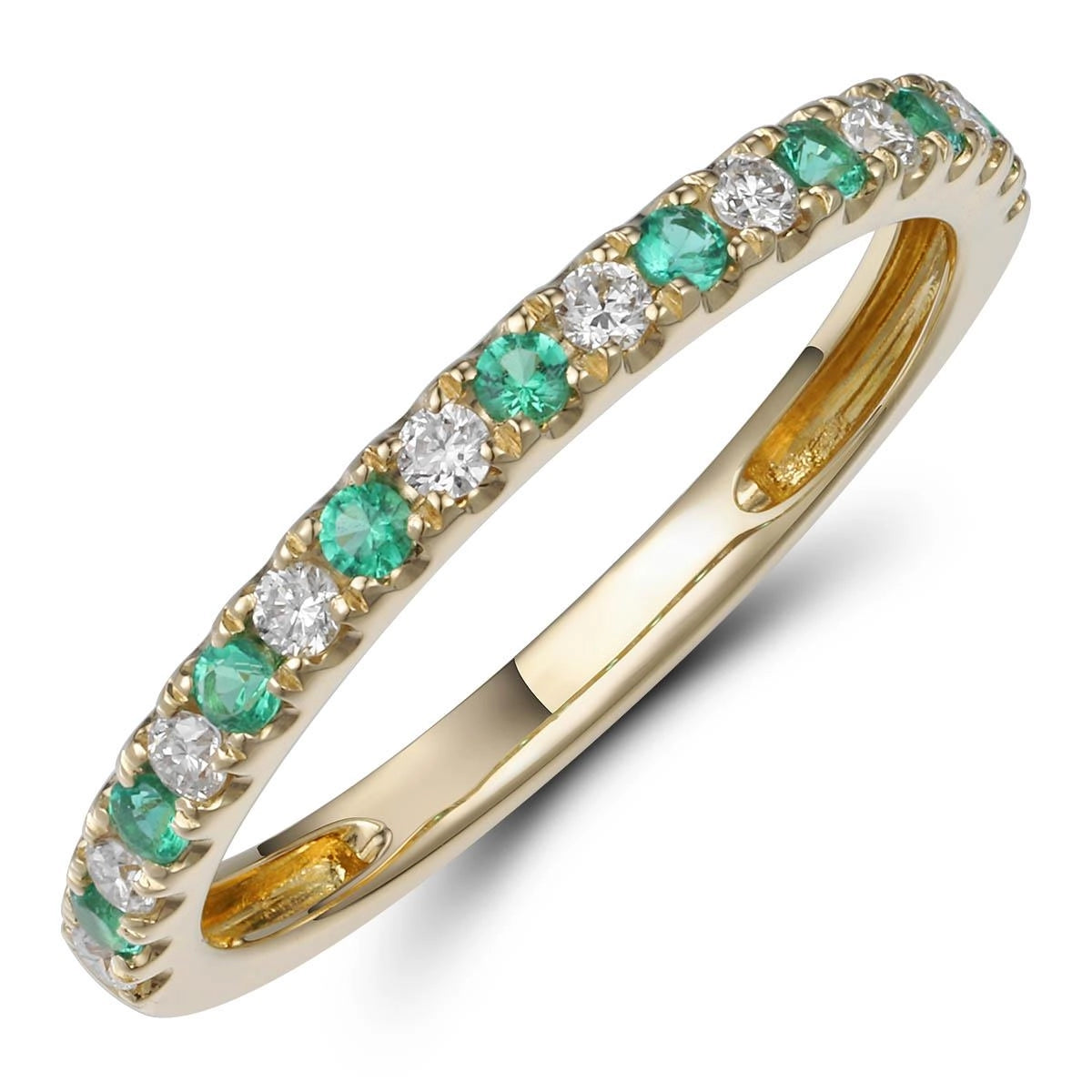 Wedding Bands Wedding Rings in Yellow Gold containing Multi-gemstone, Diamond, Emerald 467070