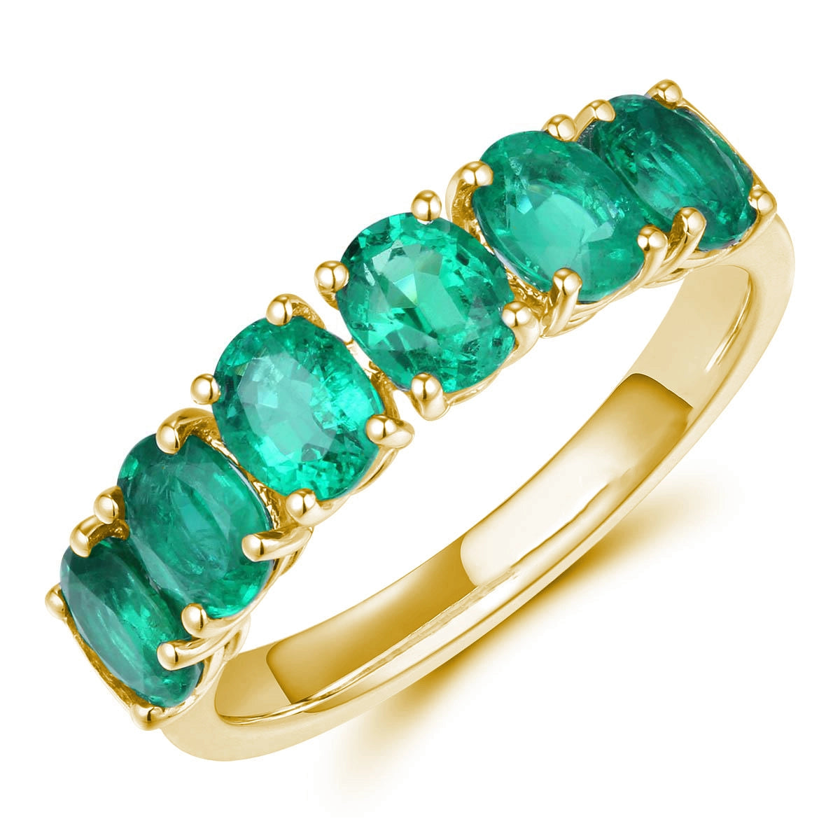 Wedding Bands Rings in Yellow Gold containing Emerald 467081
