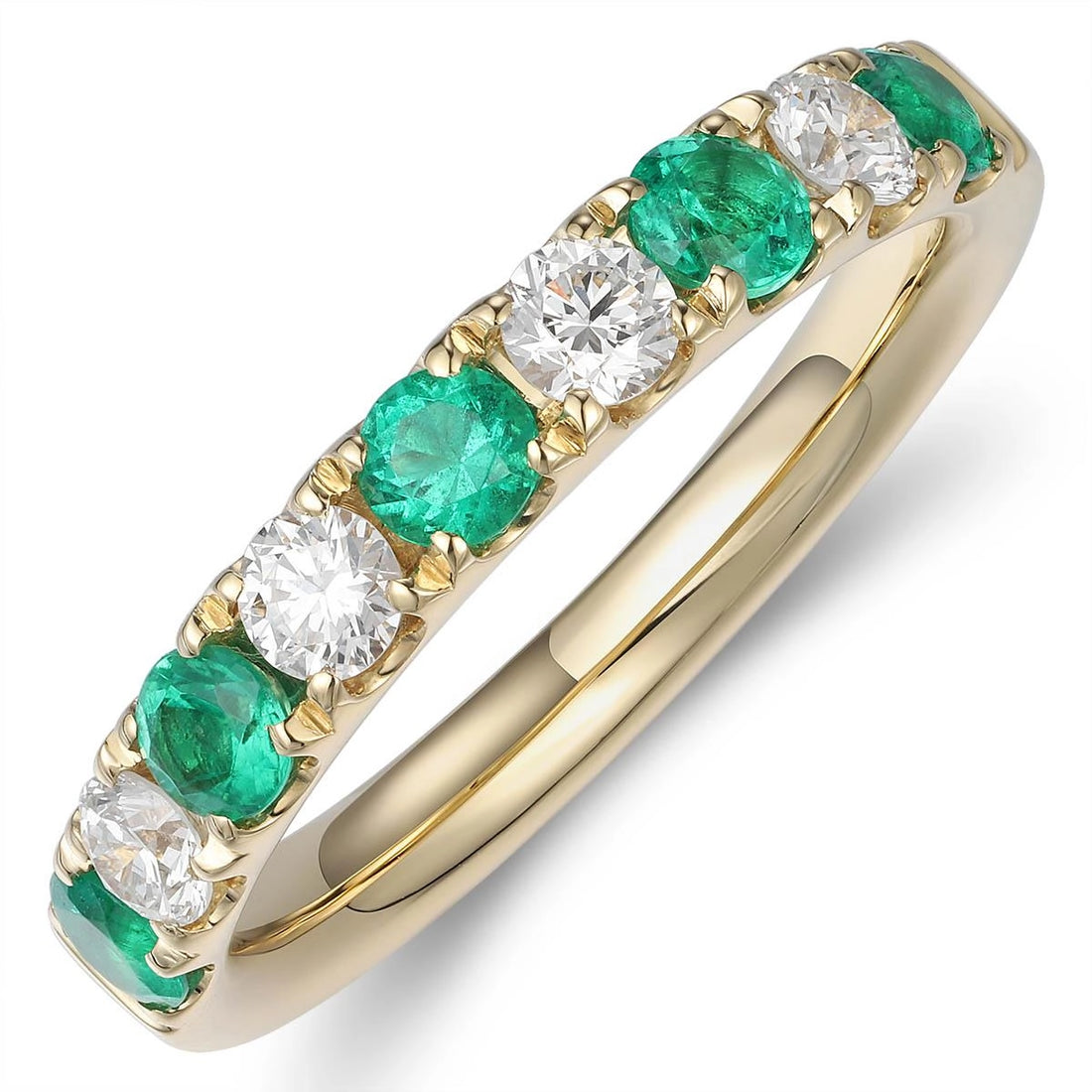 Wedding Bands Wedding Rings in Yellow Gold containing Multi-gemstone, Diamond, Emerald 467082