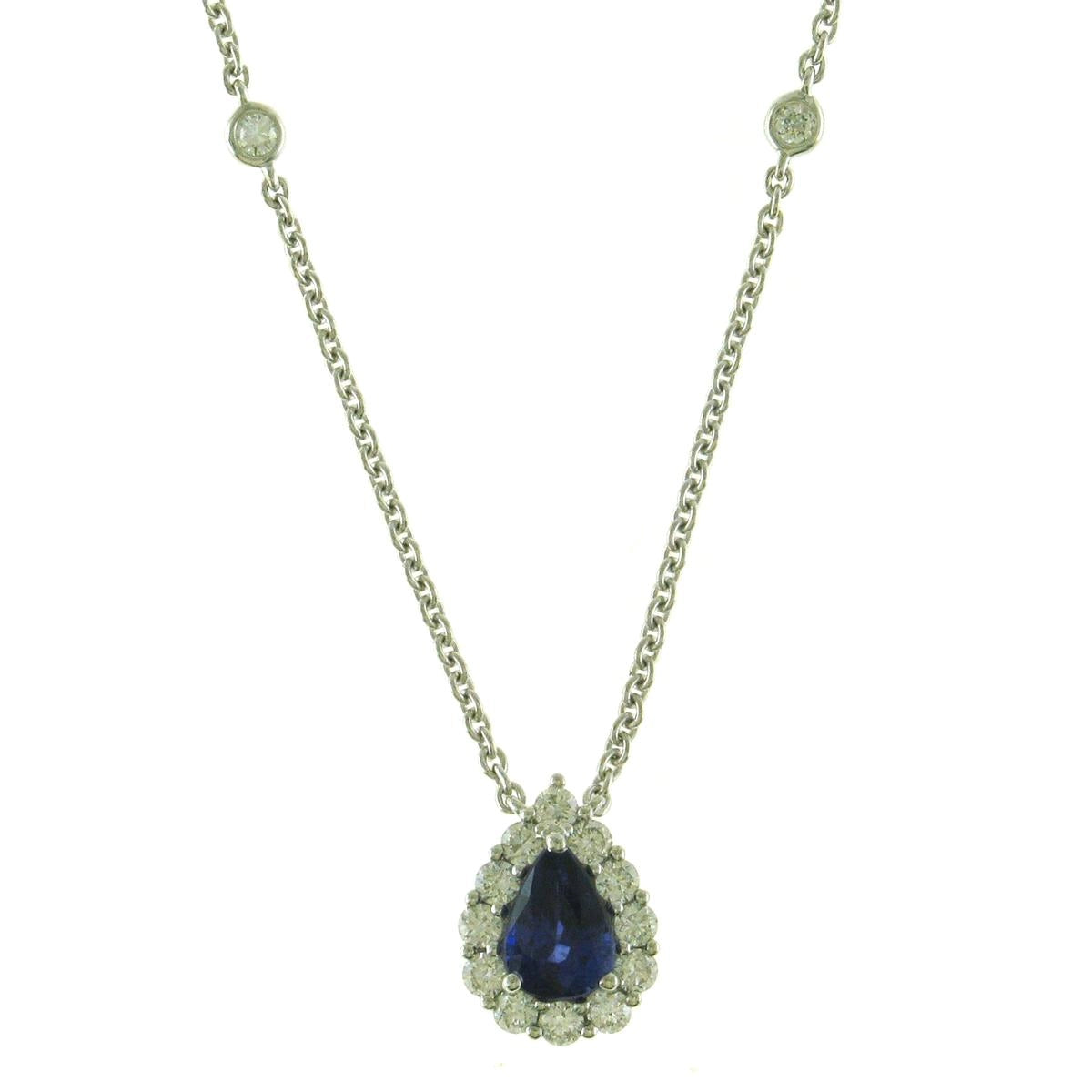 Necklaces Necklaces in White Gold containing Multi-gemstone, Diamond, Sapphire 467179