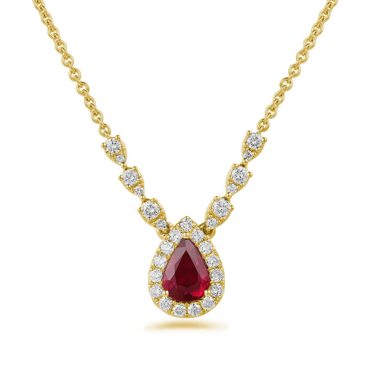 Necklaces Necklaces in Yellow Gold containing Multi-gemstone, Diamond, Ruby 467181