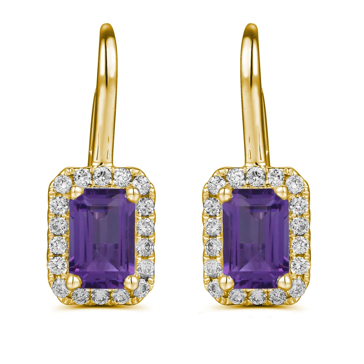Earrings Earrings in Yellow Gold containing Amethyst, Multi-gemstone, Diamond 467189