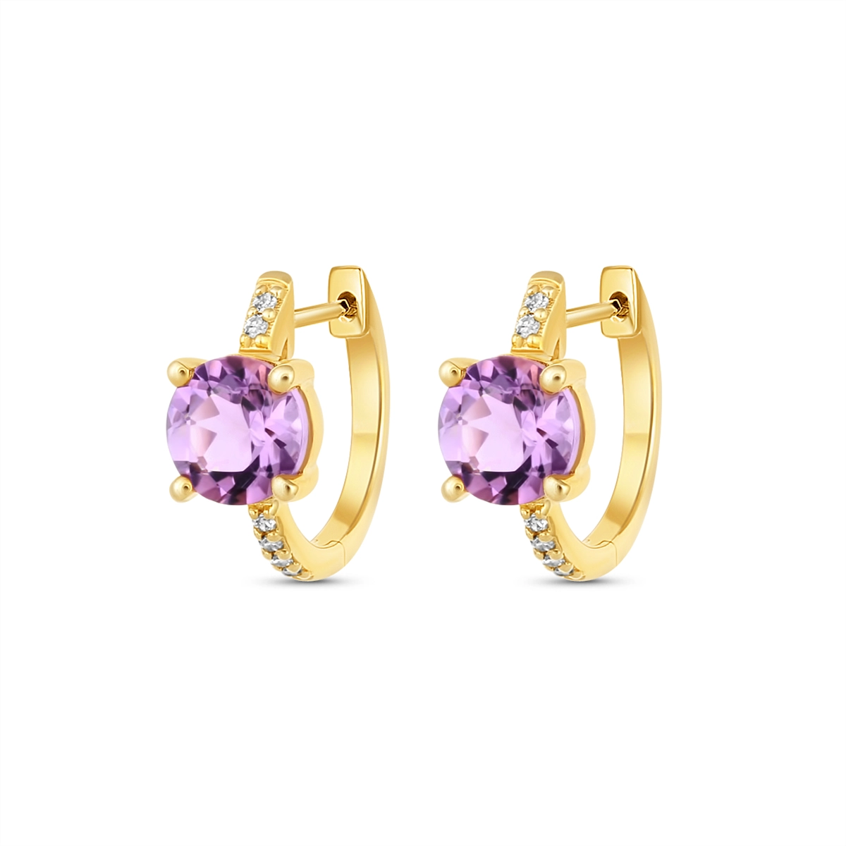 Earrings Earrings in Yellow Gold containing Amethyst, Multi-gemstone, Diamond 467472