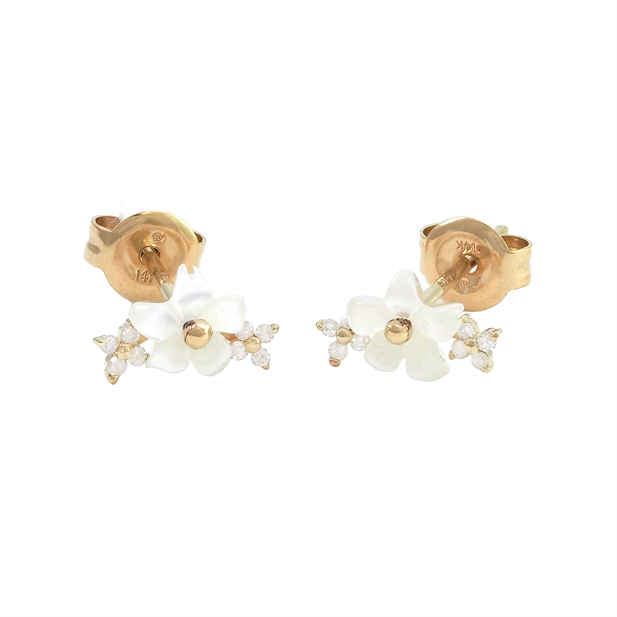Earrings Earrings in Yellow Gold containing Mother of pearl, Multi-gemstone, Diamond 467579