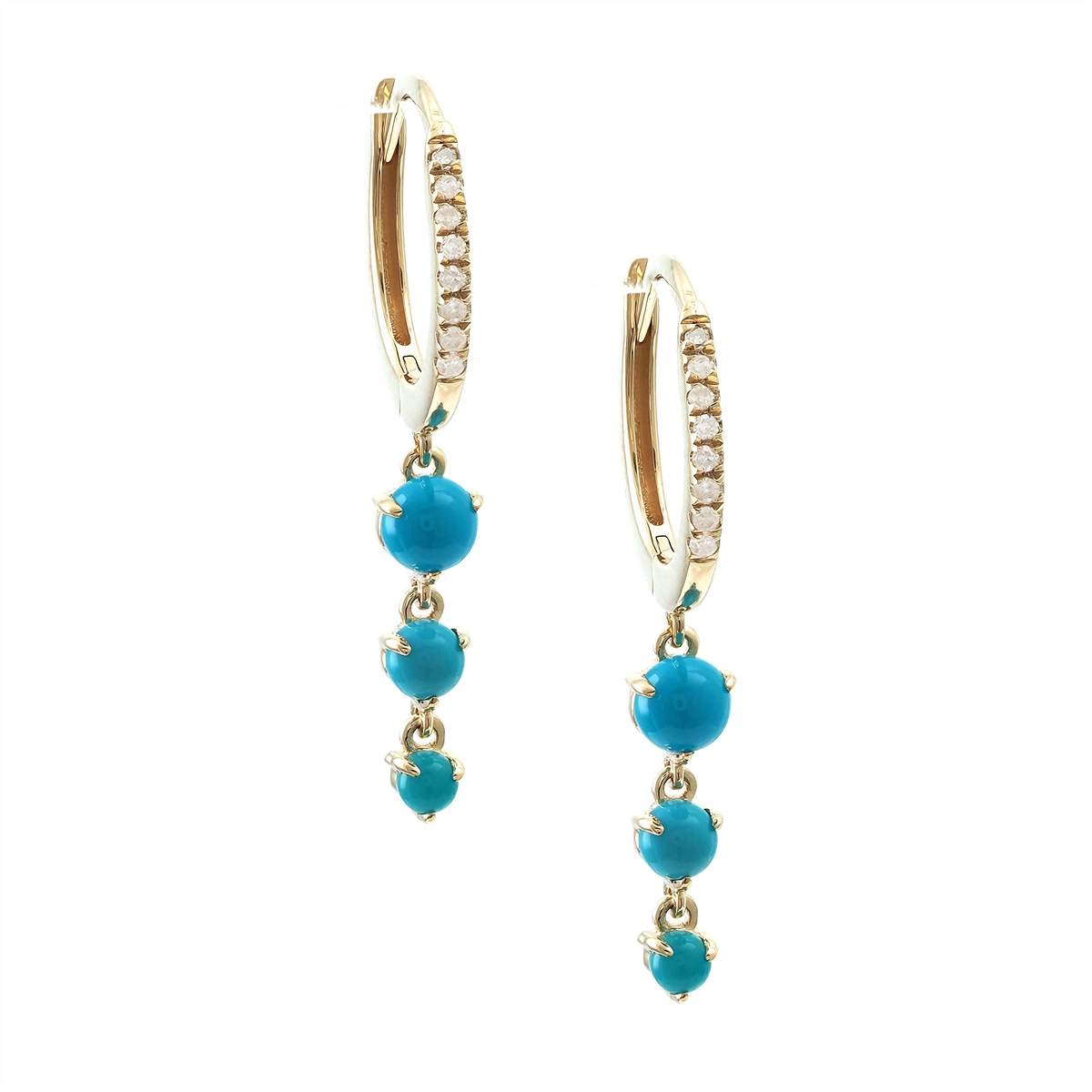Earrings Earrings in Yellow Gold containing Multi-gemstone, Diamond, Turquoise 467586