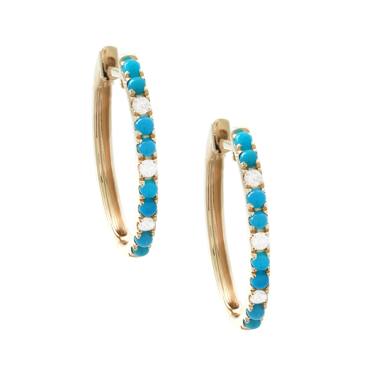 Earrings Earrings in Yellow Gold containing Multi-gemstone, Diamond, Turquoise 467587