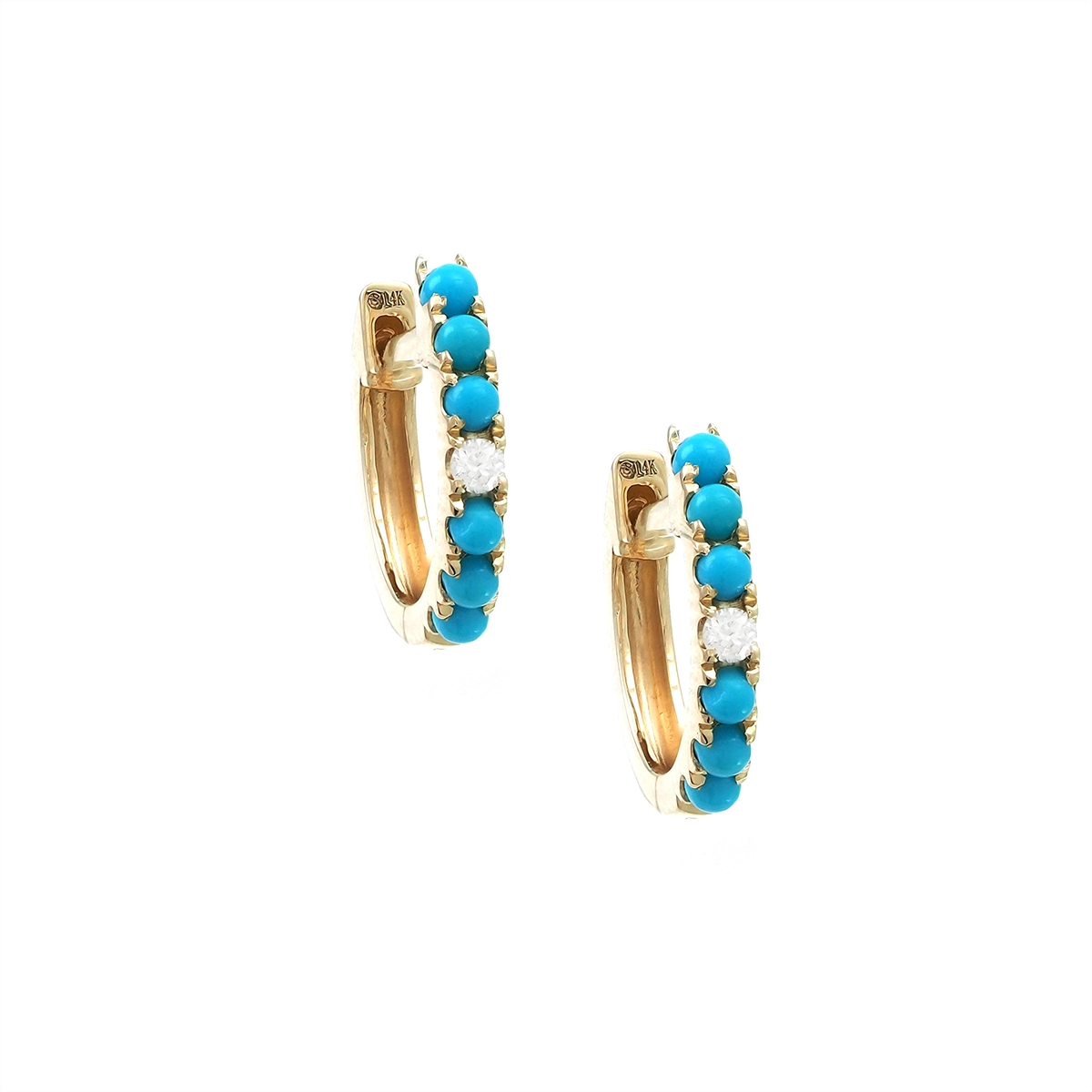 Earrings Earrings in Yellow Gold containing Multi-gemstone, Diamond, Turquoise 467588