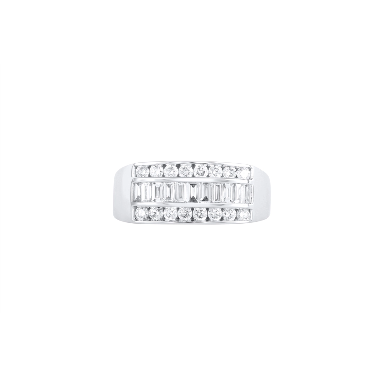Mens Bands Rings in White Gold containing Diamond 468006