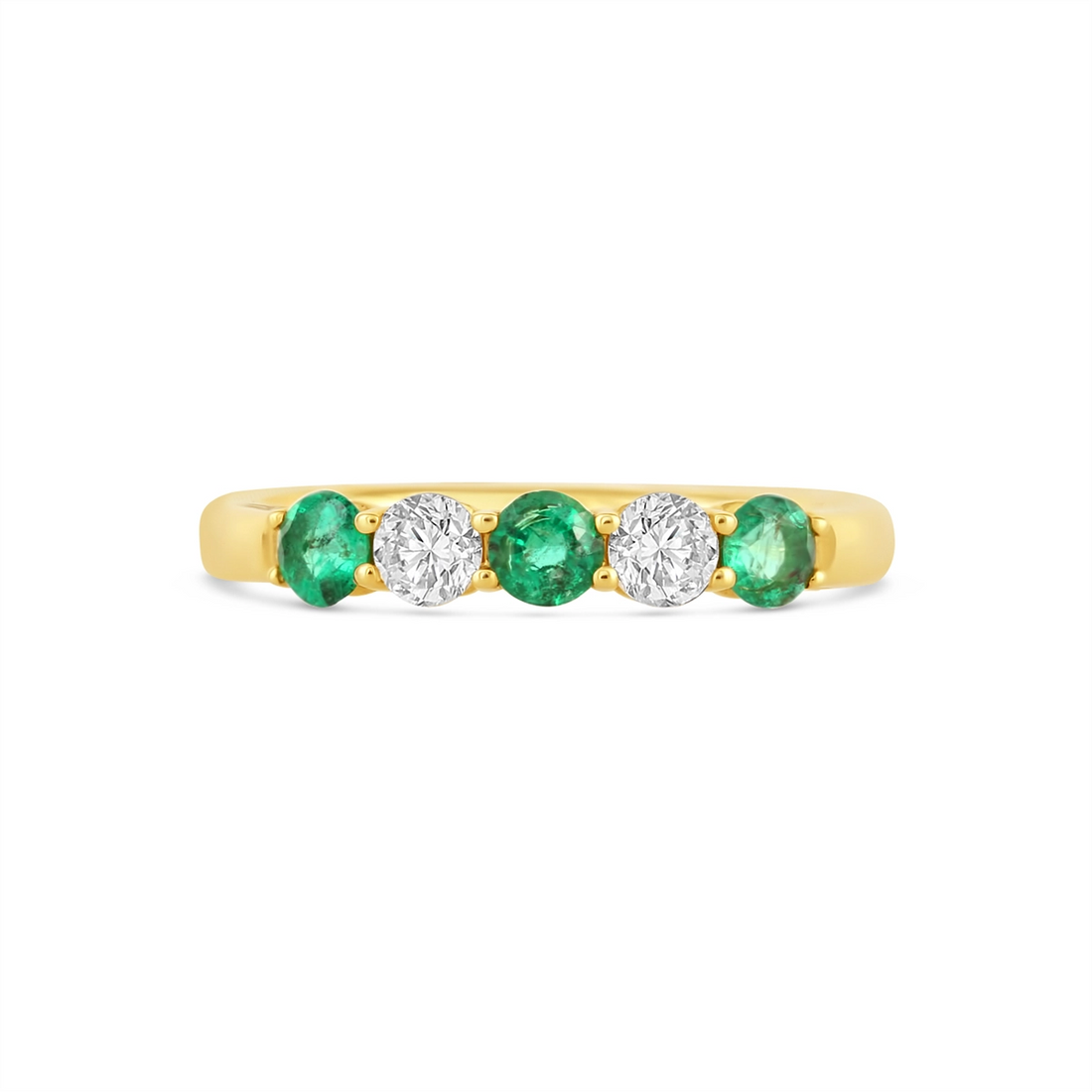 Wedding Bands Wedding Rings in Yellow Gold containing Multi-gemstone, Diamond, Emerald 468015