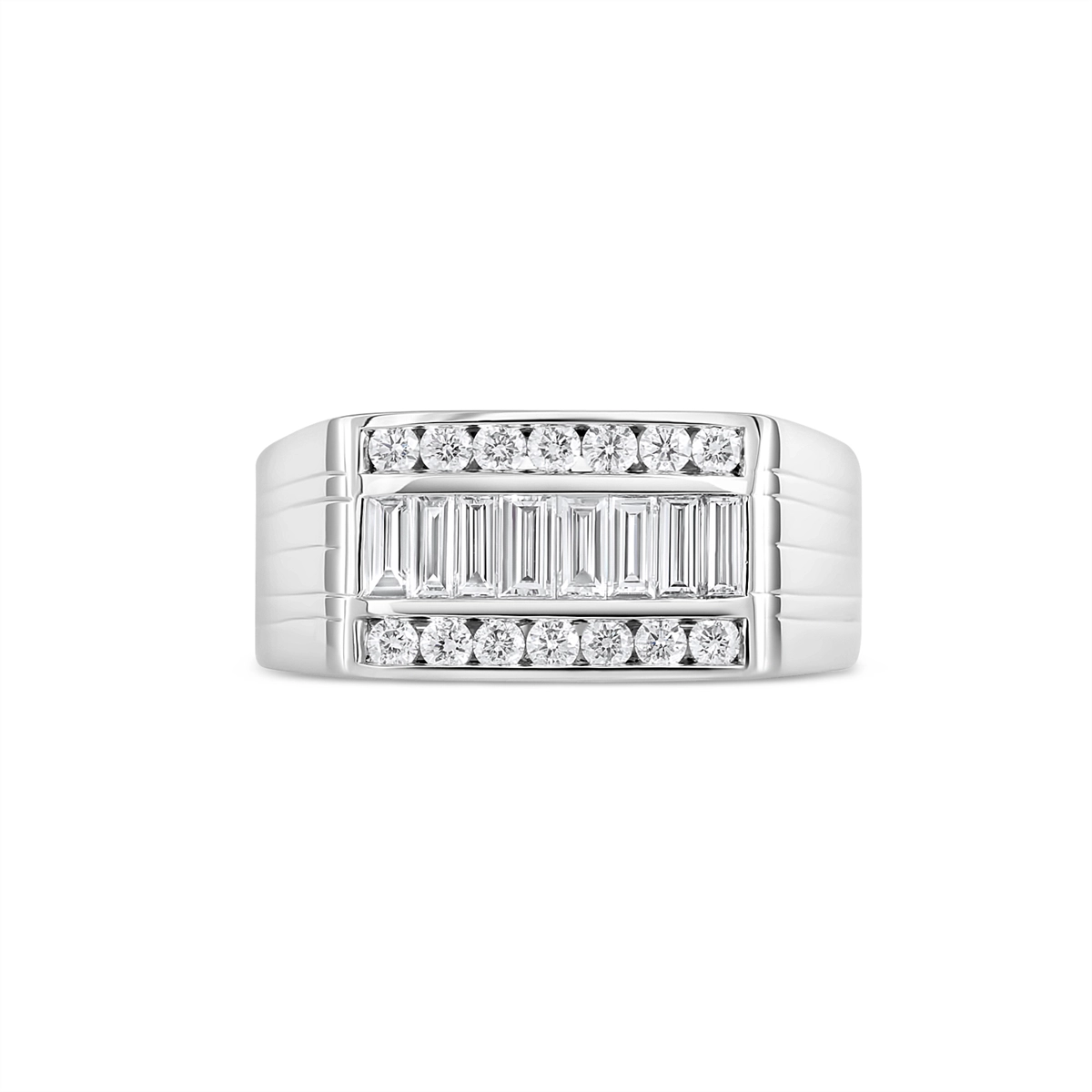 Mens Bands Rings in White Gold containing Diamond 468055