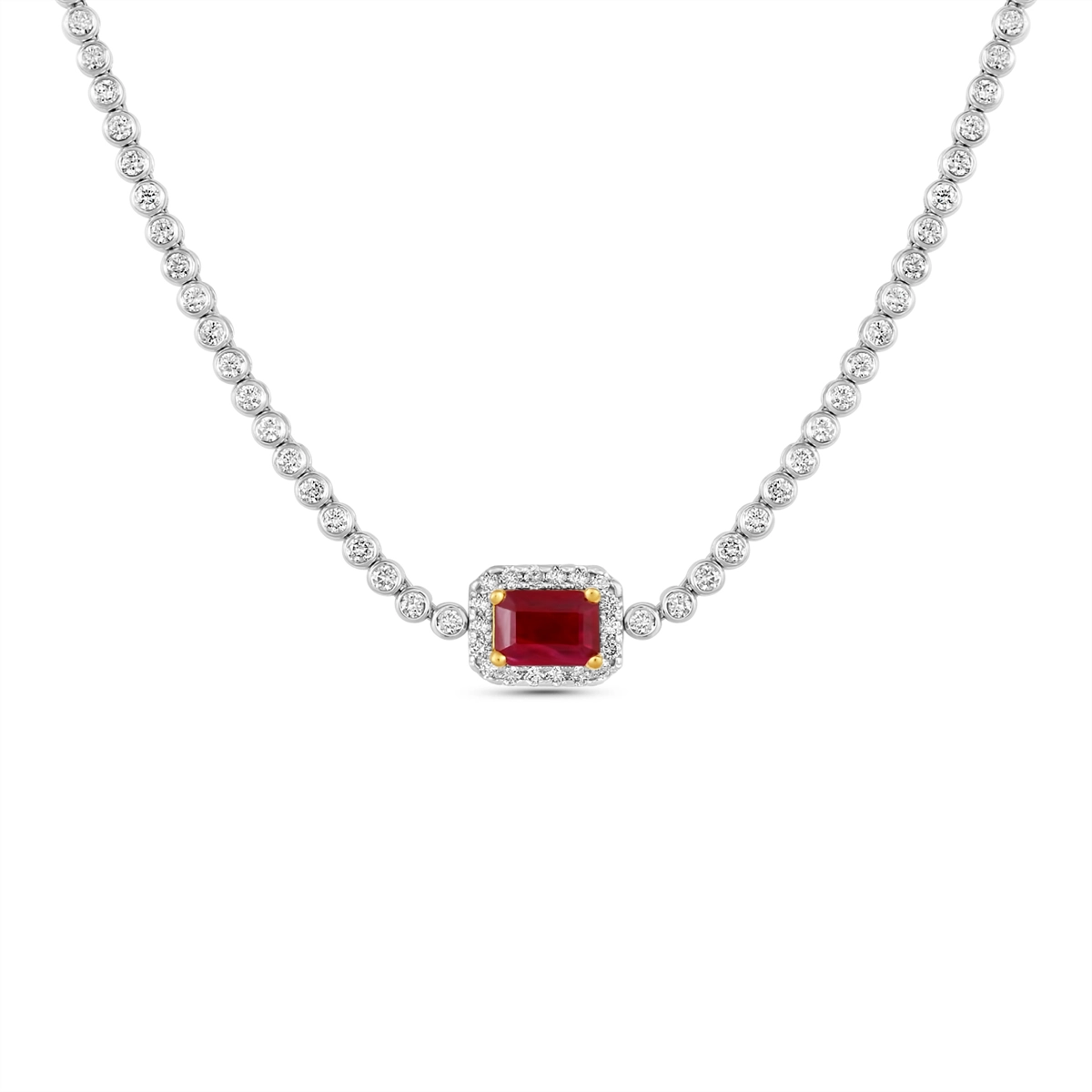 Necklaces Necklaces in Mixed Metals containing Multi-gemstone, Diamond, Ruby 468166