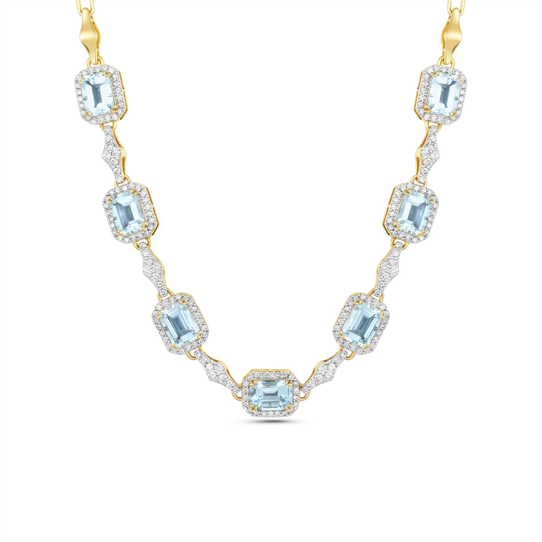 Necklaces Necklaces in Yellow Gold containing Aquamarine, Multi-gemstone, Diamond 468172