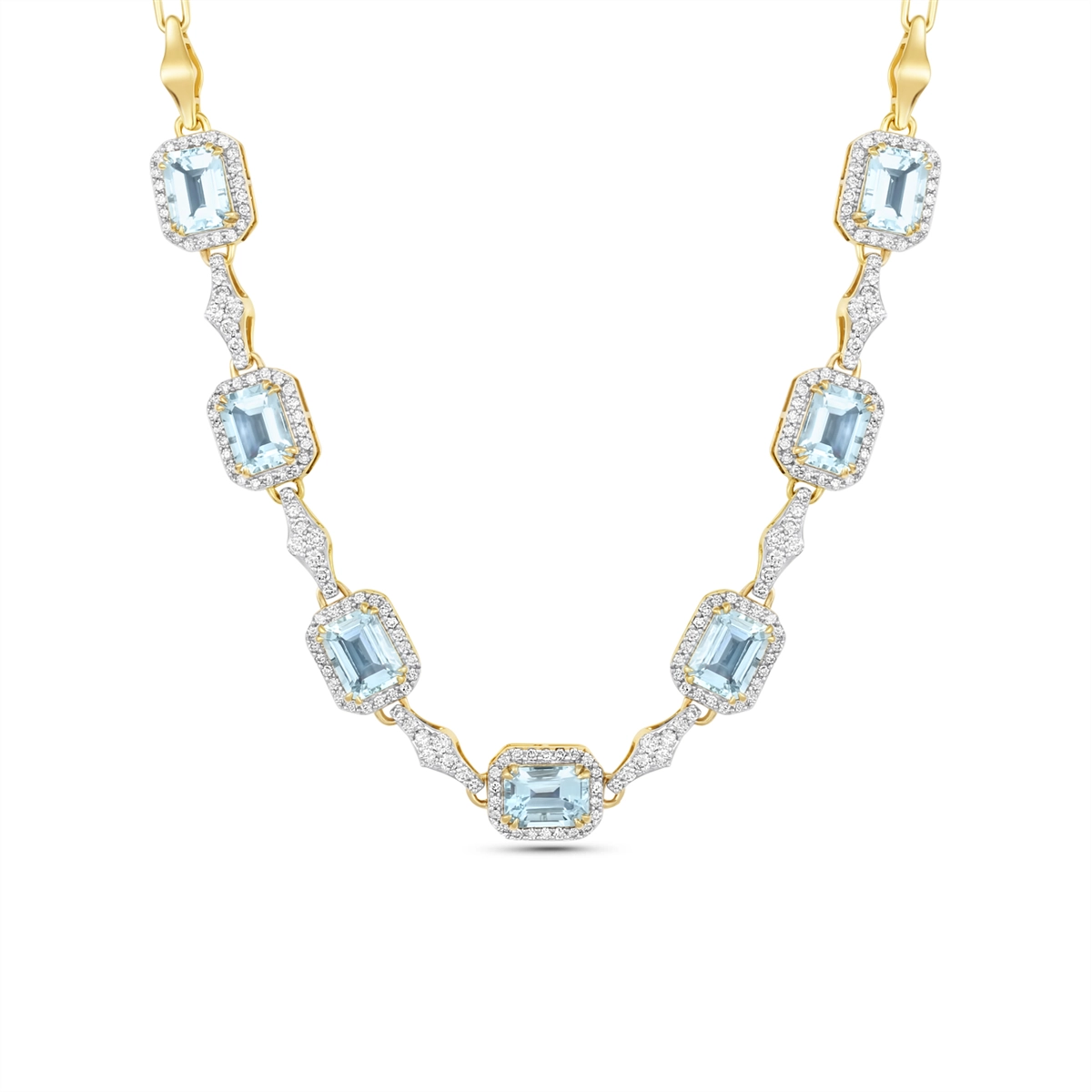 Necklaces Necklaces in Yellow Gold containing Aquamarine, Multi-gemstone, Diamond 468172