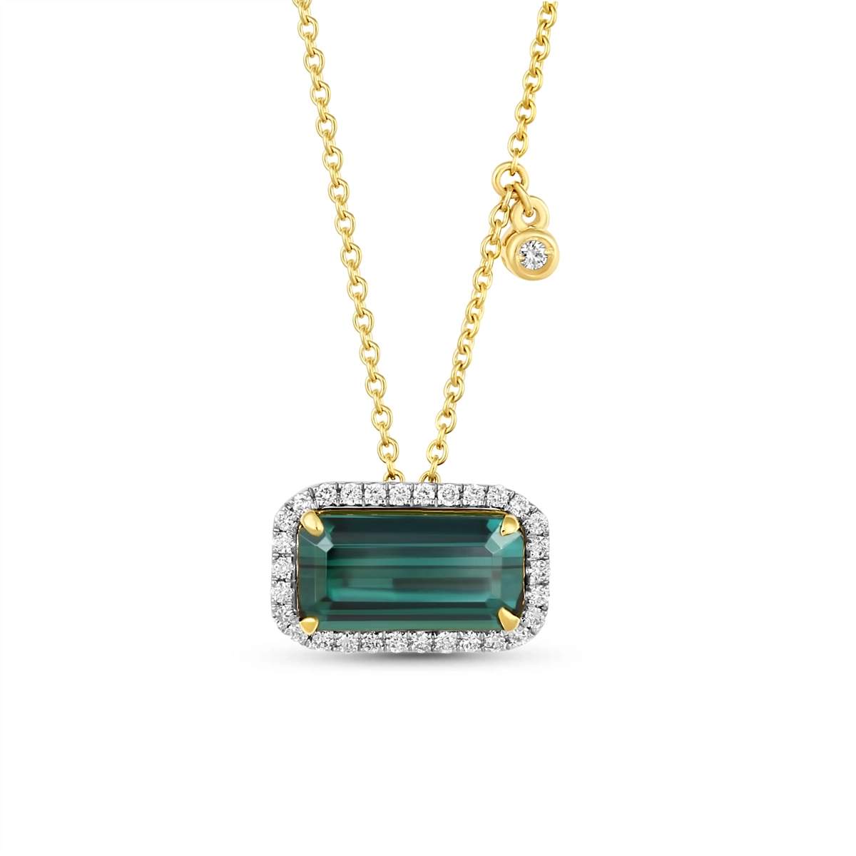 Necklaces Necklaces in Mixed Metals containing Green tourmaline, Multi-gemstone, Diamond 468182