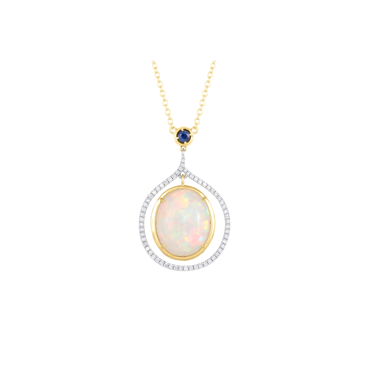 Necklaces Necklaces in Mixed Metals containing Opal, Multi-gemstone, Diamond, Sapphire 468203