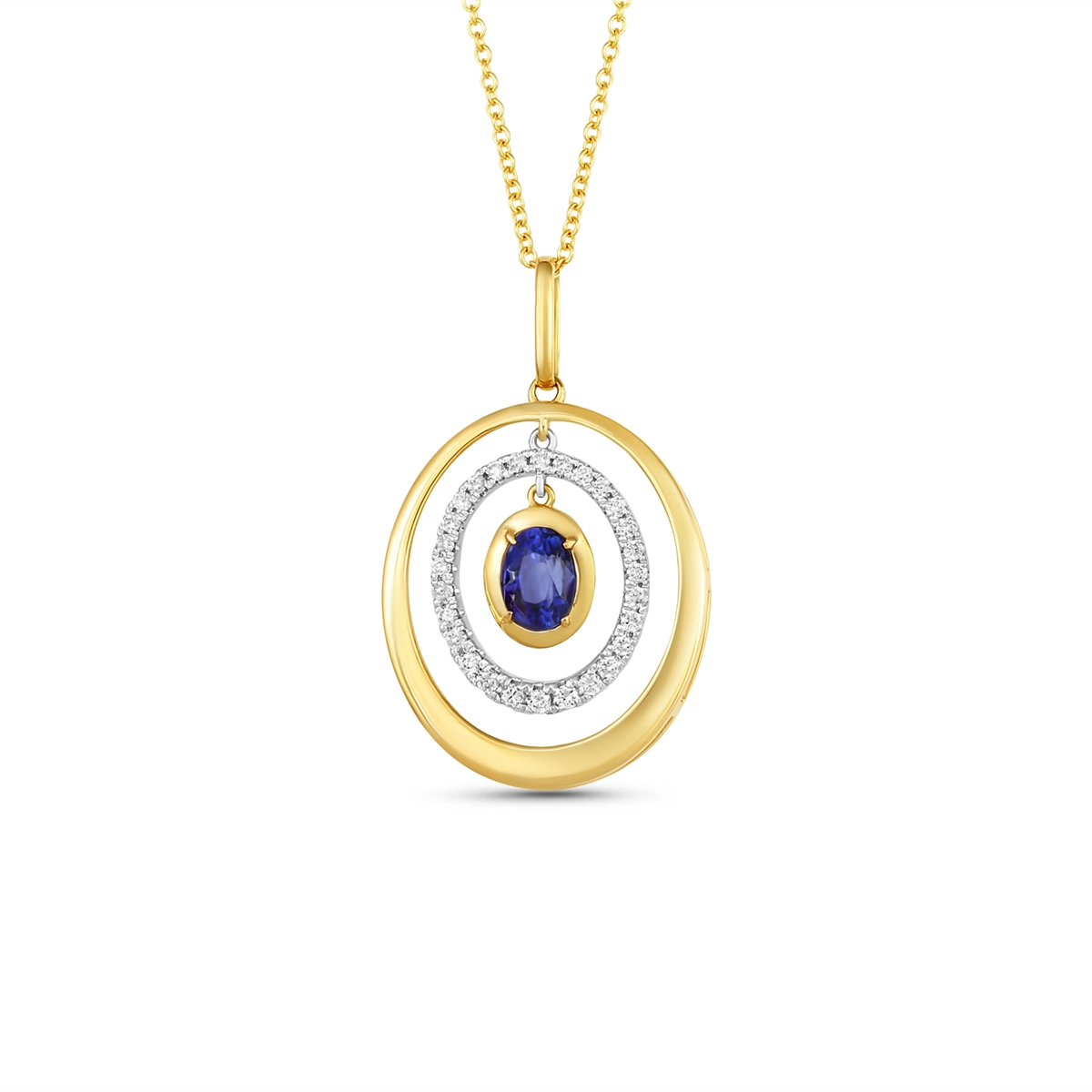 Necklaces Necklaces in Mixed Metals containing Multi-gemstone, Diamond, Sapphire 468209
