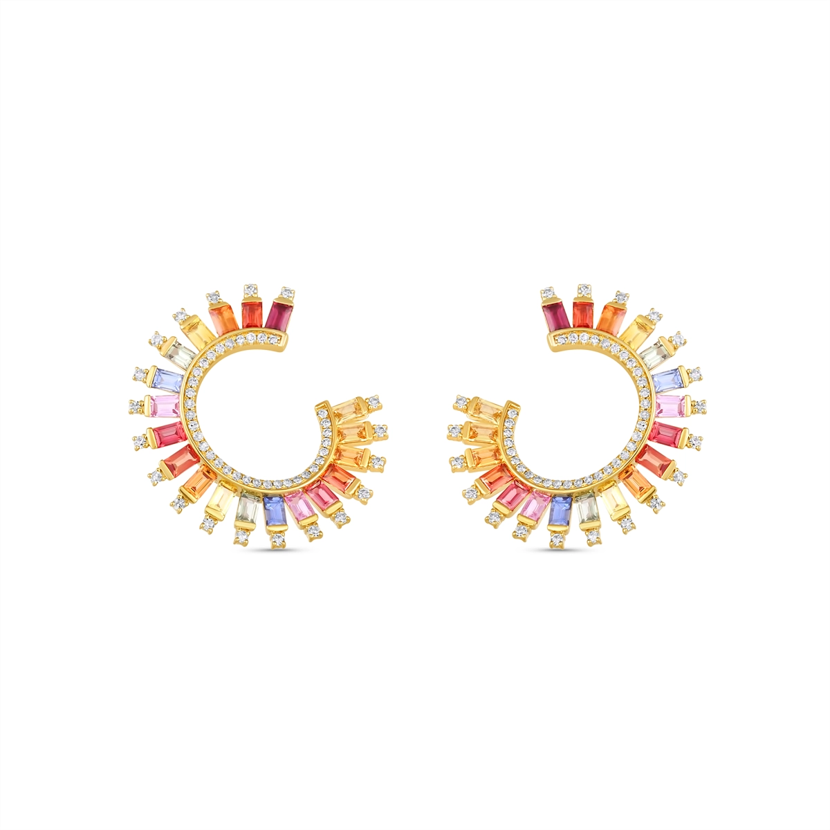 Earrings Earrings in Yellow Gold containing Other, Multi-gemstone, Diamond, Sapphire 468258
