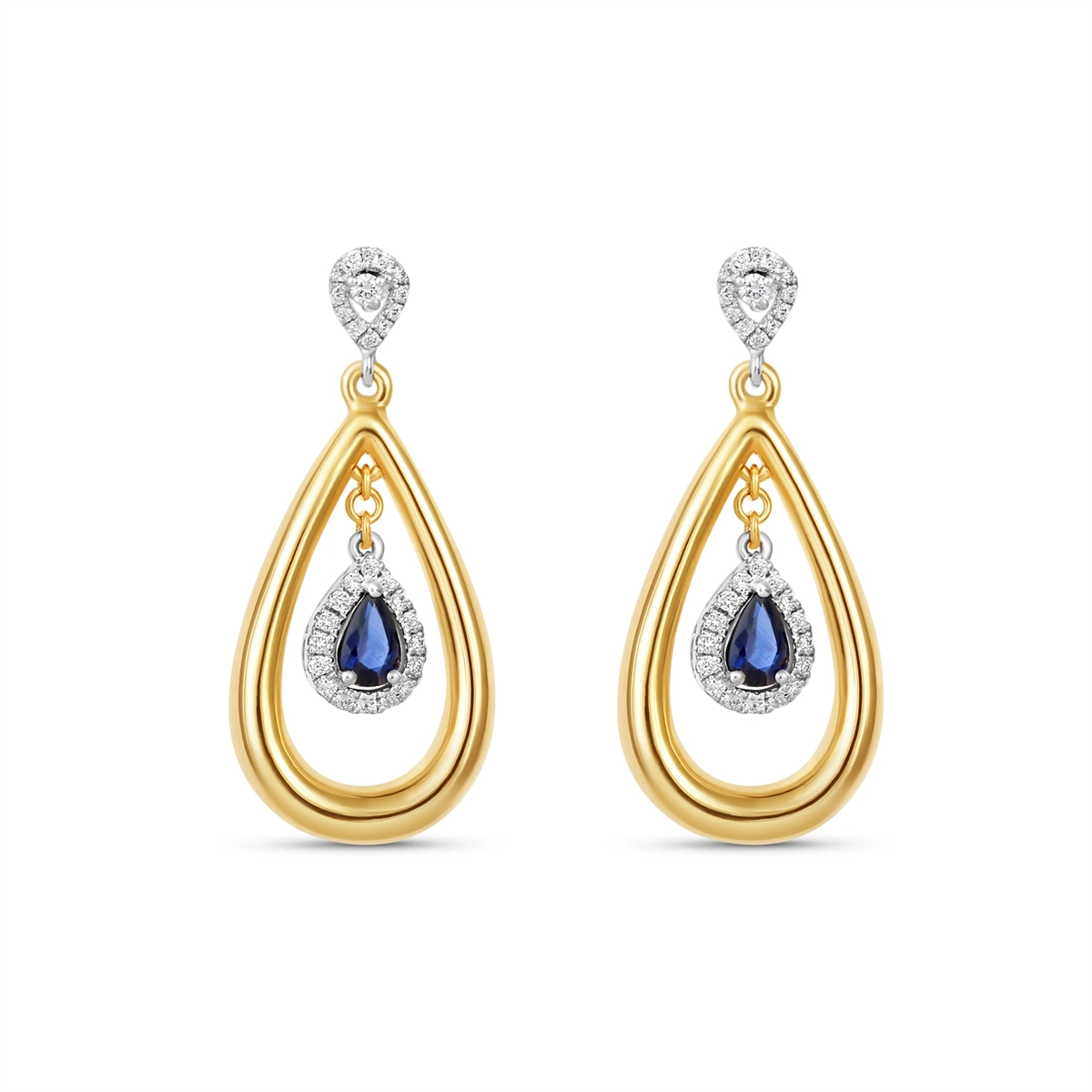 Earrings Earrings in Mixed Metals containing Multi-gemstone, Diamond, Sapphire 468275