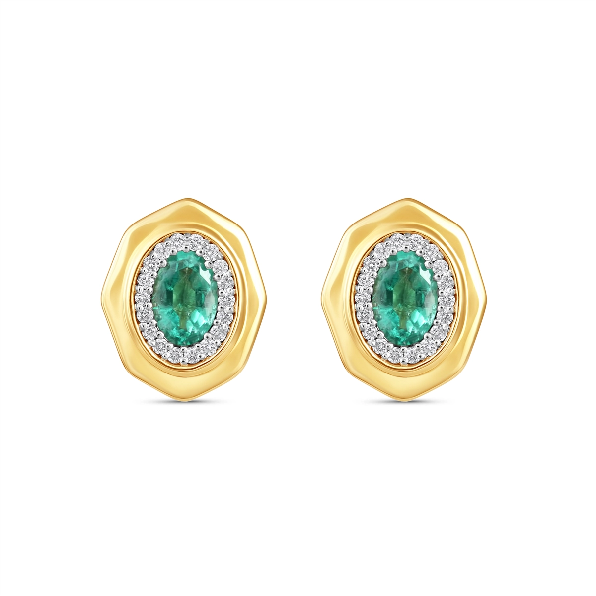 Earrings Earrings in Yellow Gold containing Multi-gemstone, Diamond, Emerald 468278