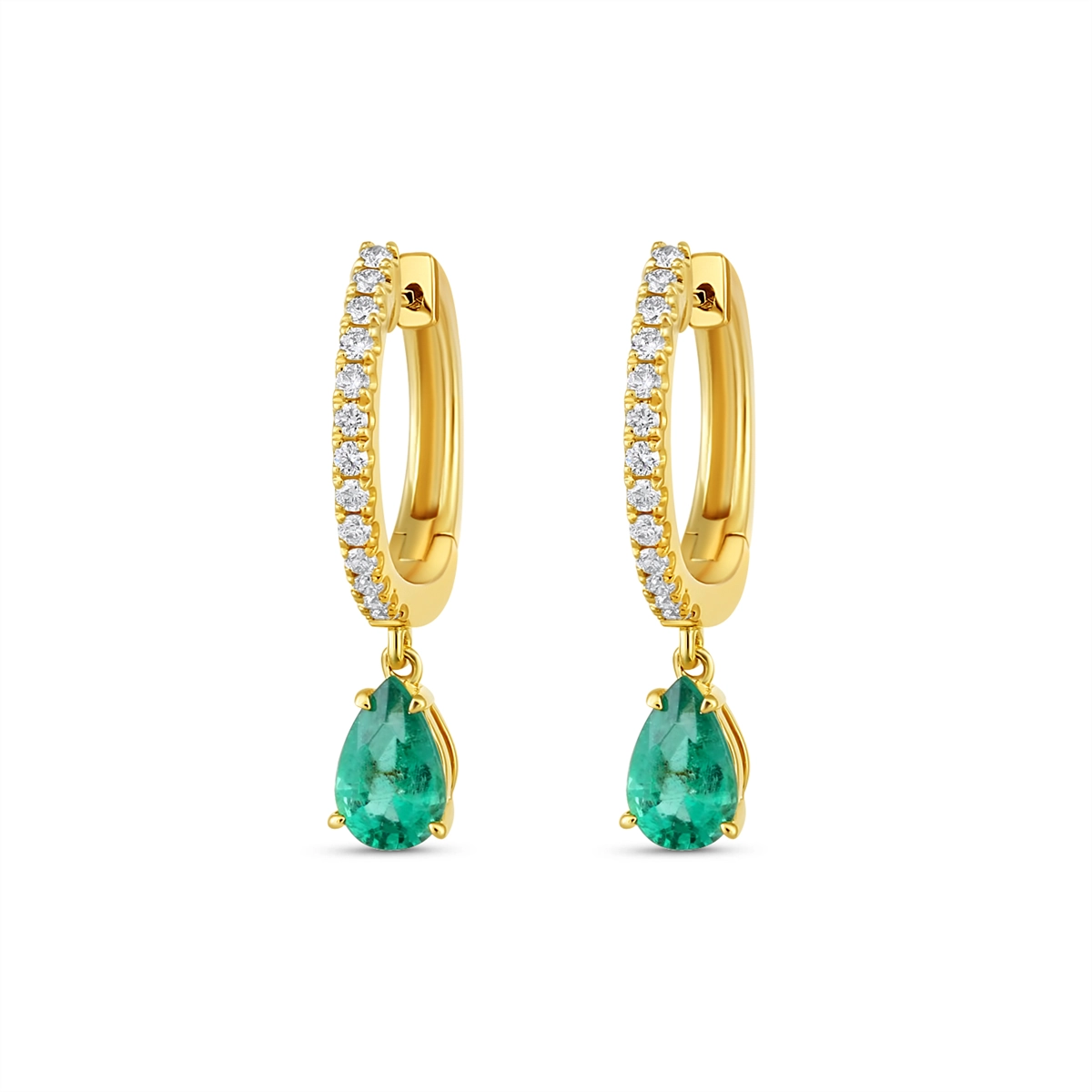 Earrings Earrings in Yellow Gold containing Multi-gemstone, Diamond, Emerald 468284