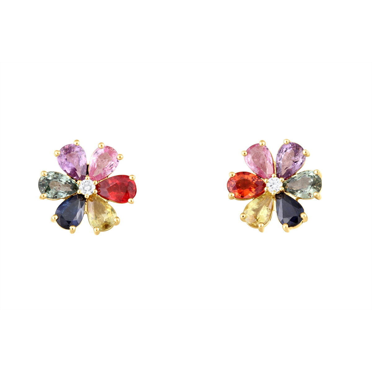 Earrings Earrings in Yellow Gold containing Other, Multi-gemstone, Diamond, Sapphire 468287