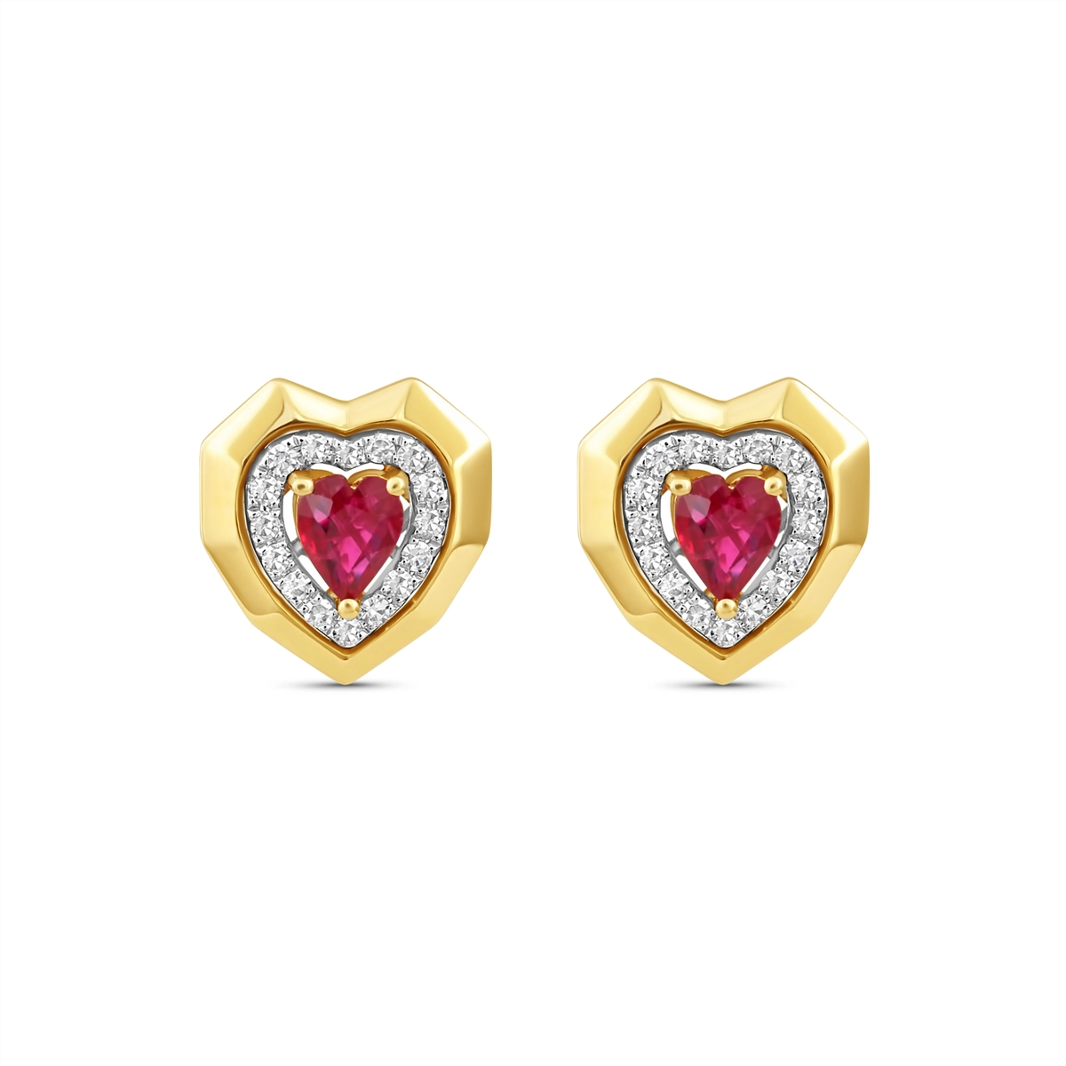 Earrings Earrings in Yellow Gold containing Multi-gemstone, Diamond, Ruby 468298