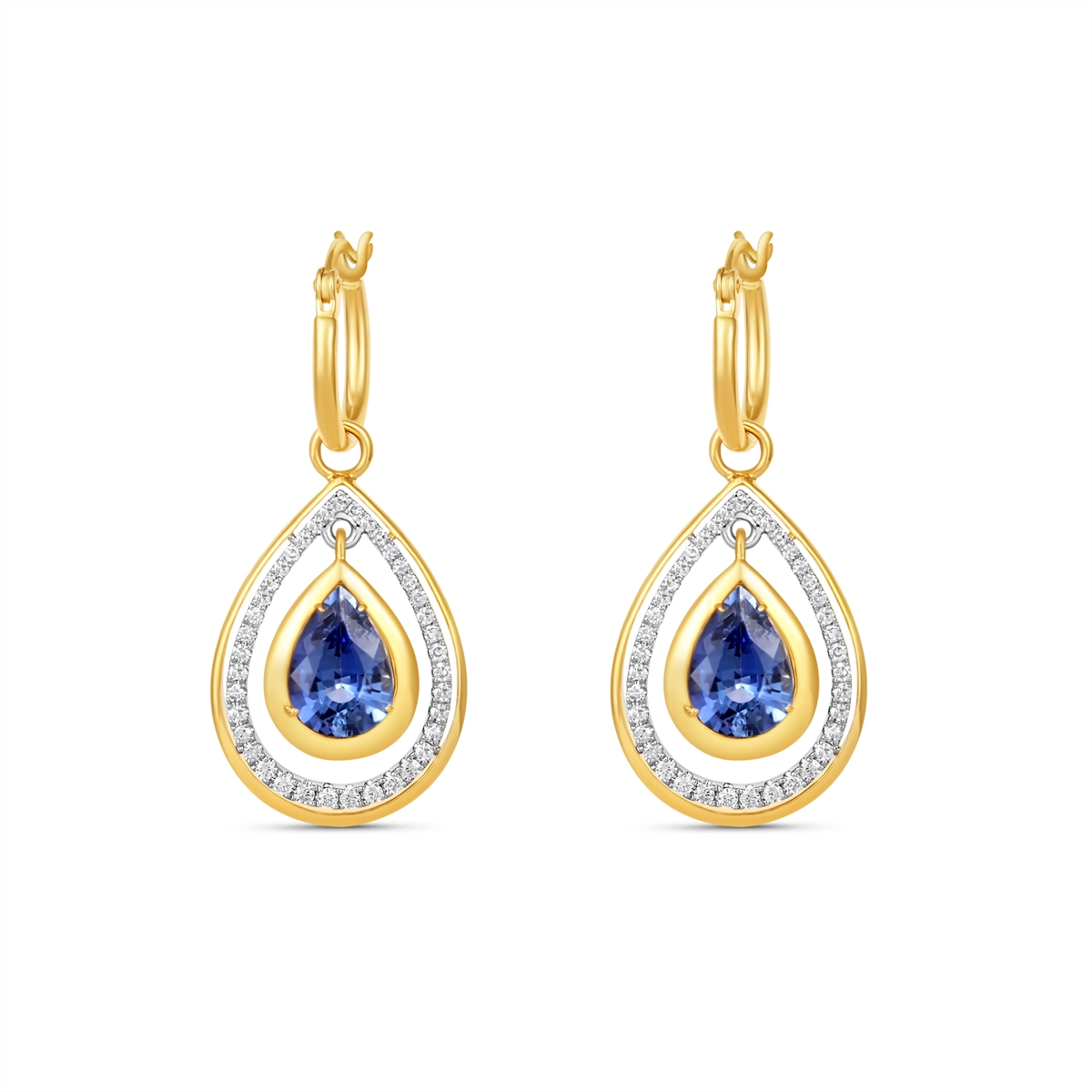 Earrings Earrings in Mixed Metals containing Multi-gemstone, Diamond, Sapphire 468302