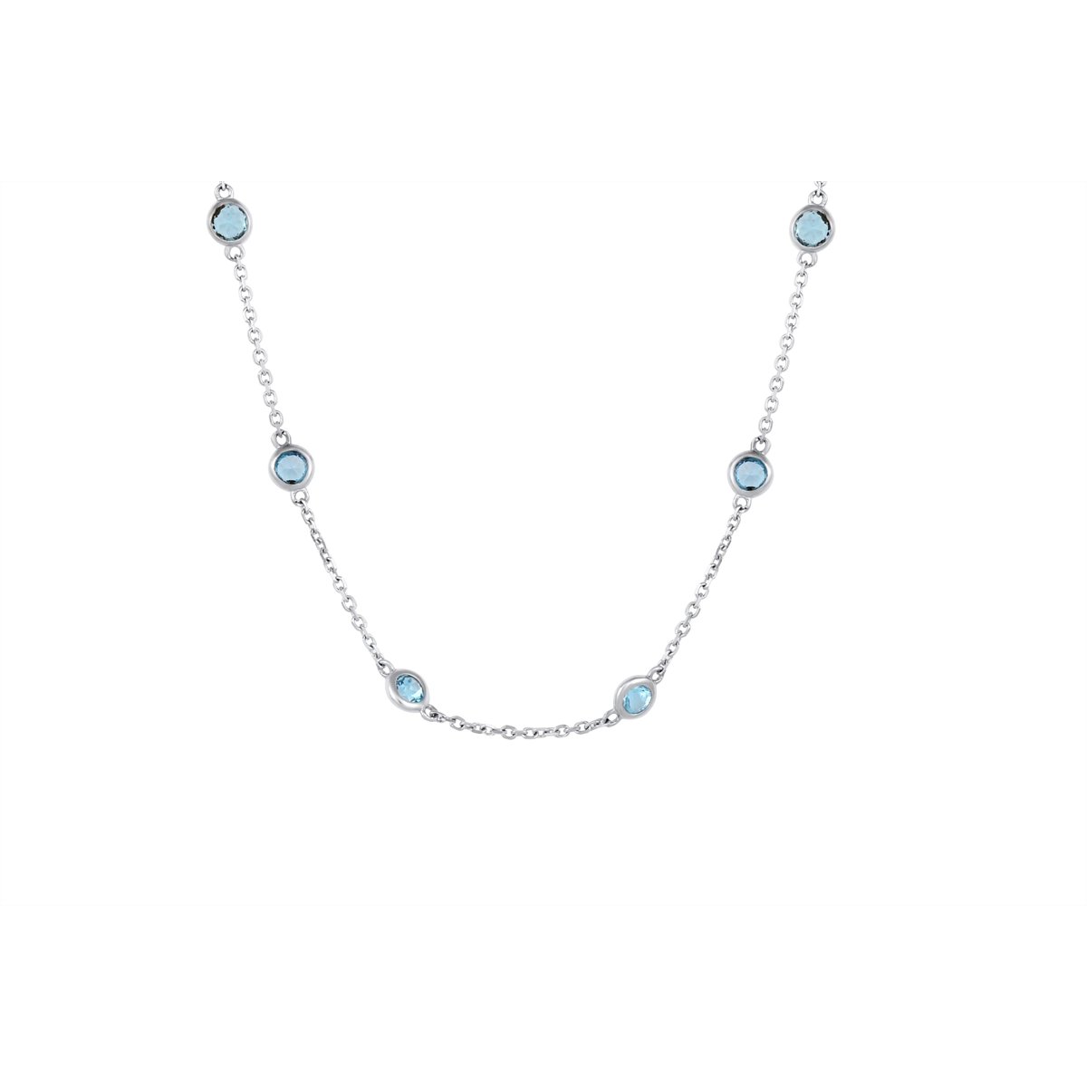 Necklaces Necklaces in White Gold containing Blue topaz  468338