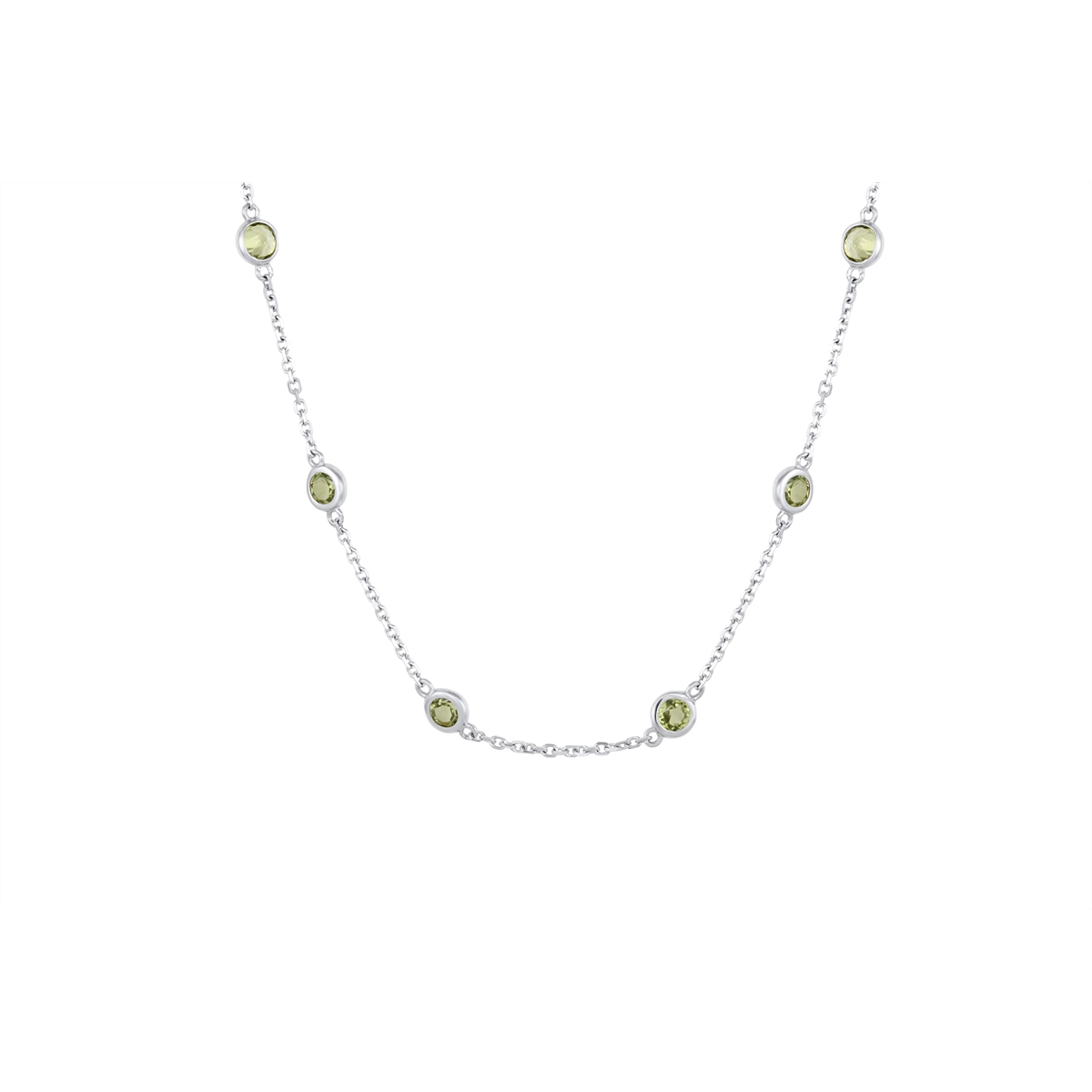 Necklaces Necklaces in White Gold containing Peridot 468341