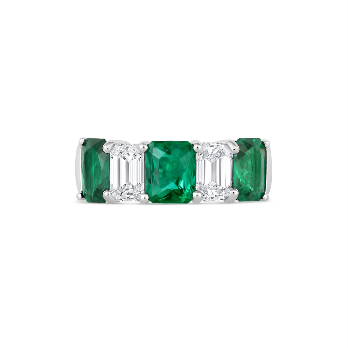 Rings Rings in Platinum/Palladium containing Multi-gemstone, Diamond, Emerald 468372