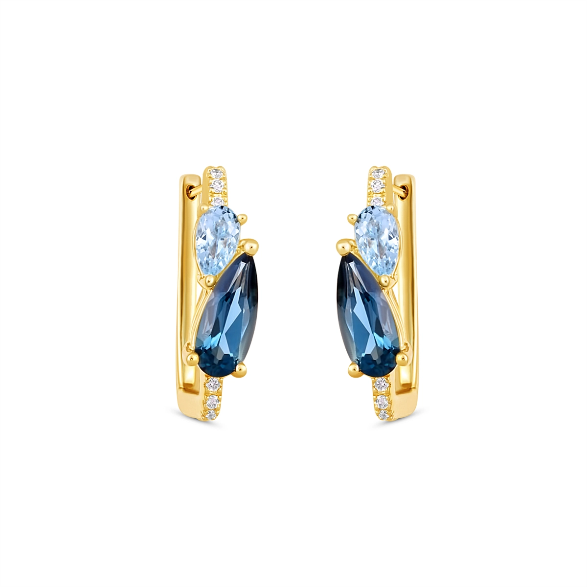 Le Vian Earrings in Yellow Gold containing Blue topaz , London blue topaz, Multi-gemstone, Diamond JOMH2
