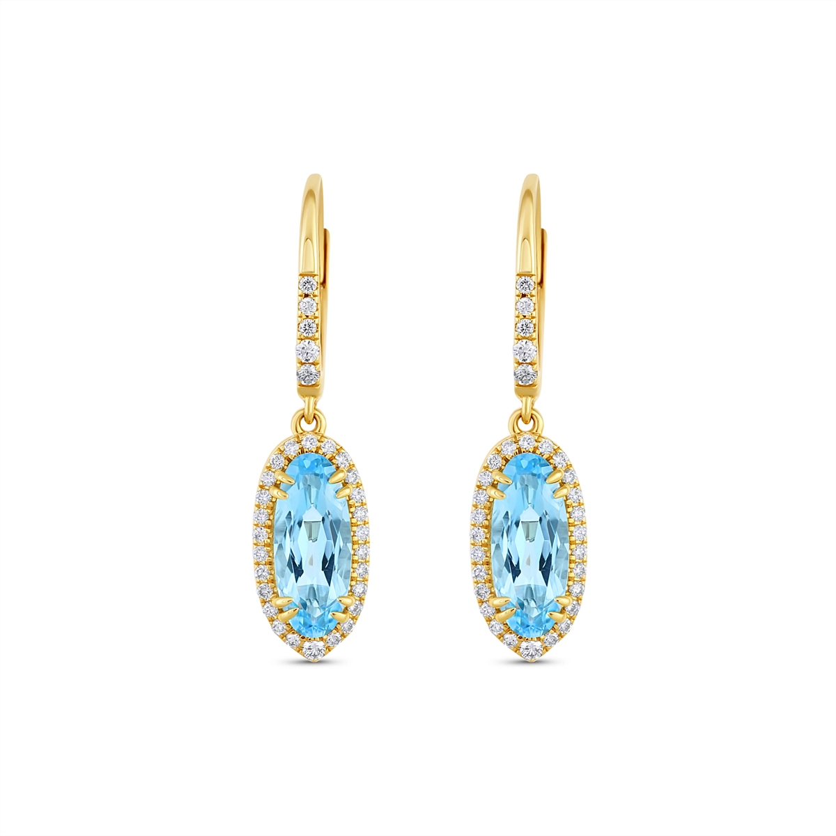 Le Vian Earrings in Yellow Gold containing Blue topaz , Multi-gemstone, Diamond U-BWBP3