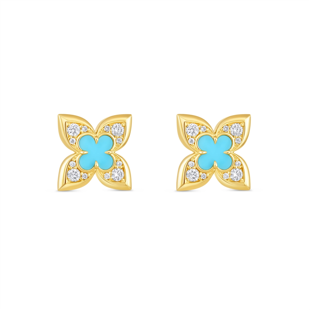 Earrings Earrings in Yellow Gold containing Multi-gemstone, Diamond, Turquoise 469032