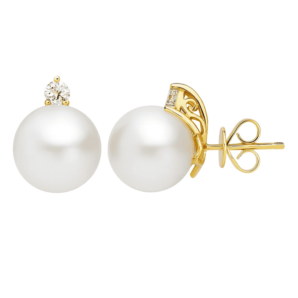 Earrings Earrings in Yellow Gold containing Diamond, Pearl 469636