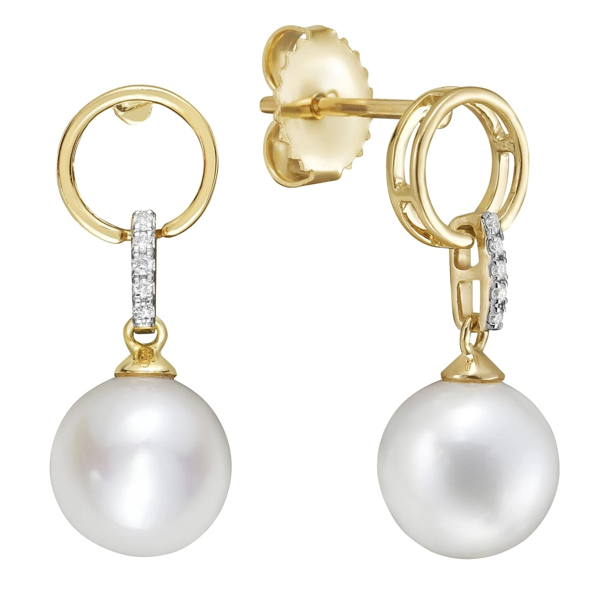 Earrings Earrings in Yellow Gold containing Diamond, Pearl 469643