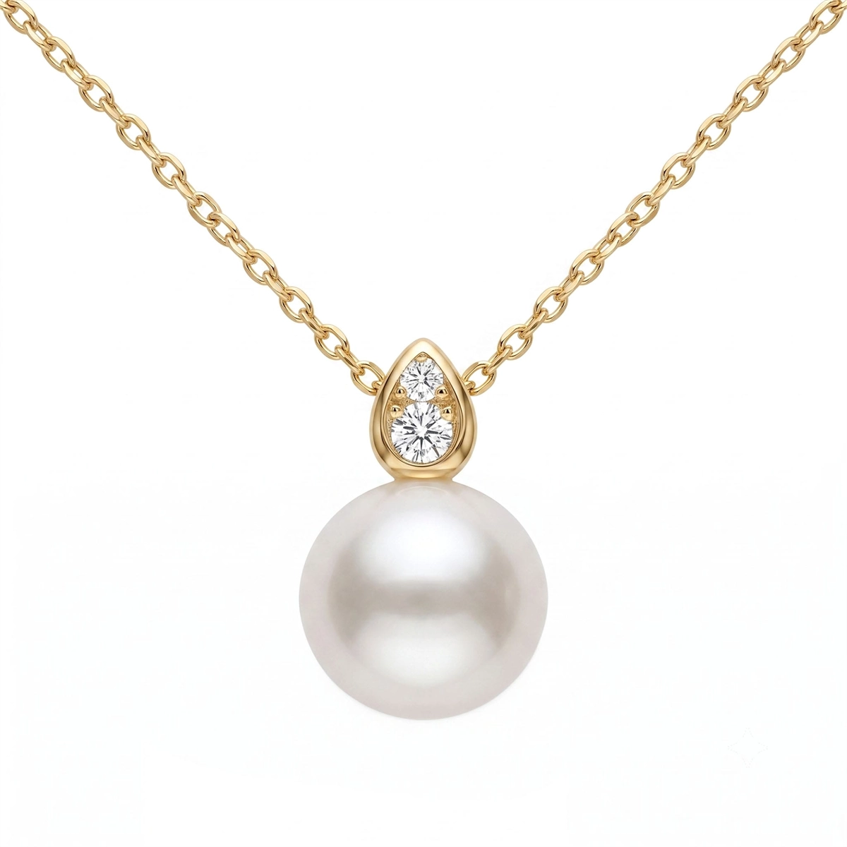 Necklaces Necklaces in Yellow Gold containing Diamond, Pearl 469650