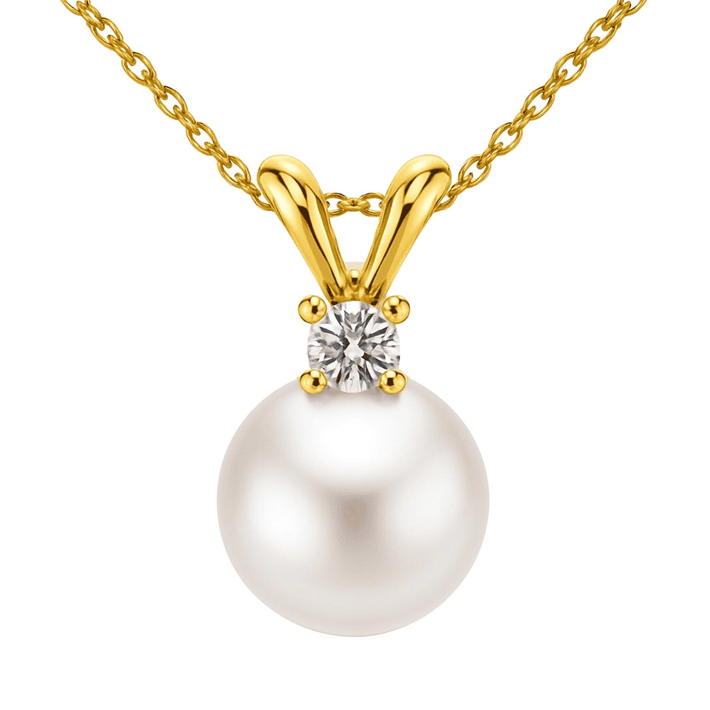 Necklaces Necklaces in Yellow Gold containing Diamond, Pearl 469651