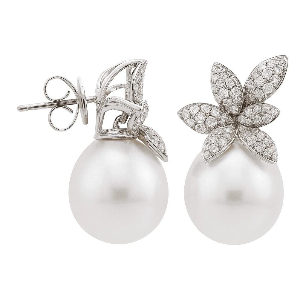 Earrings Earrings in White Gold containing Diamond, Pearl 469655