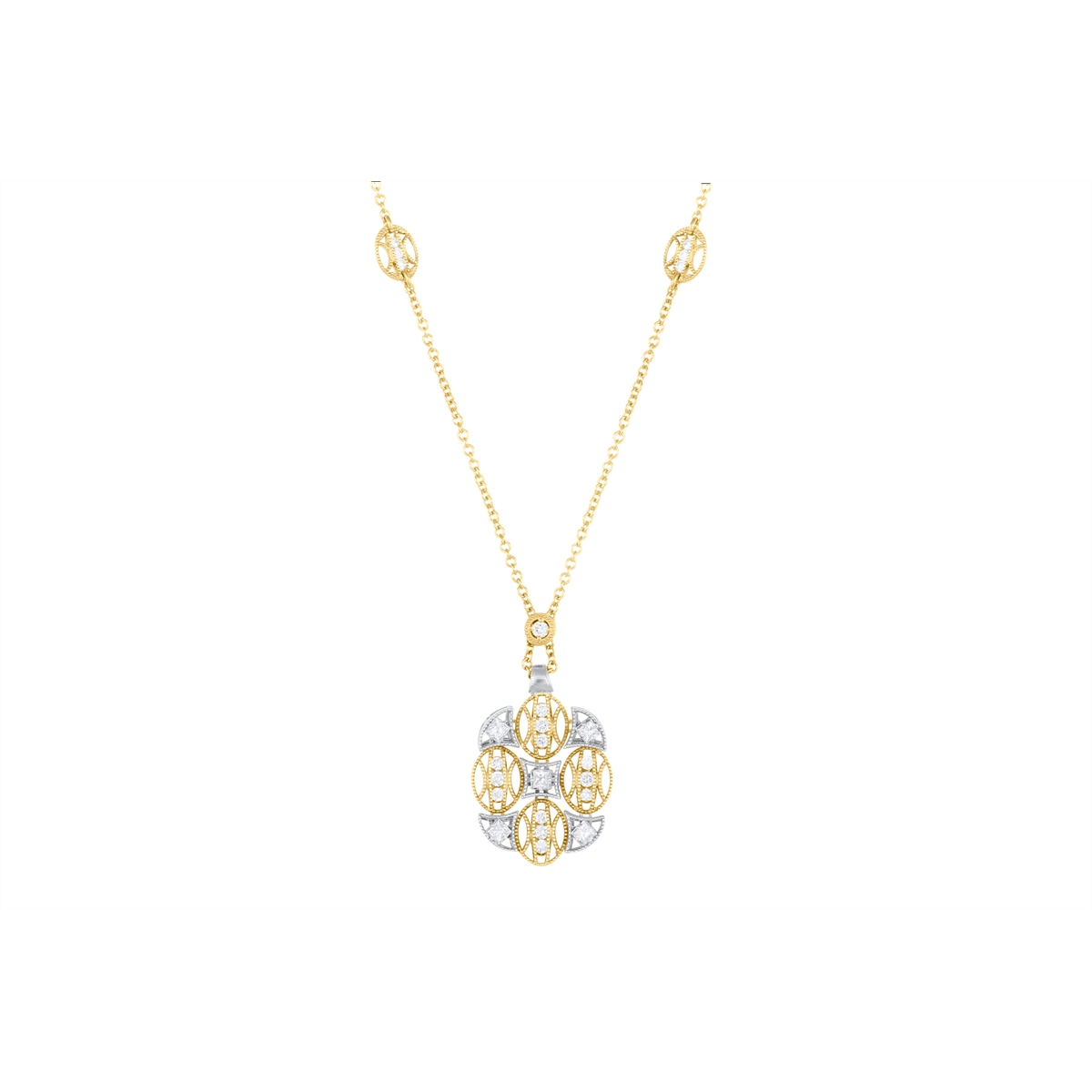 Tacori Necklaces in Mixed Metals containing Diamond FP 1008 Y