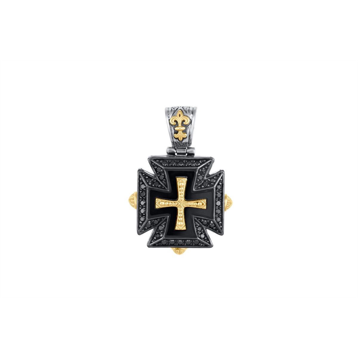 Konstantino Pendants in Mixed Metals containing Black diamond, Black onyx, Multi-gemstone STMK6915-248